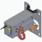 Smart Drive Bracket ISO view, a device used to remotely rack a circuit breaker.