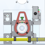 The Smart Drive Bracket is mounted on the breaker door, a remote racking tool.