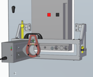 Smart Drive Bracket breaker mount ISO view, a remote racking device.