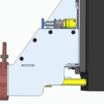 Smart Drive Bracket right view, rmeote racking device mounted on a breaker.