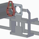 Full Assembly view of a remote racking device mounted on a spanner bar
