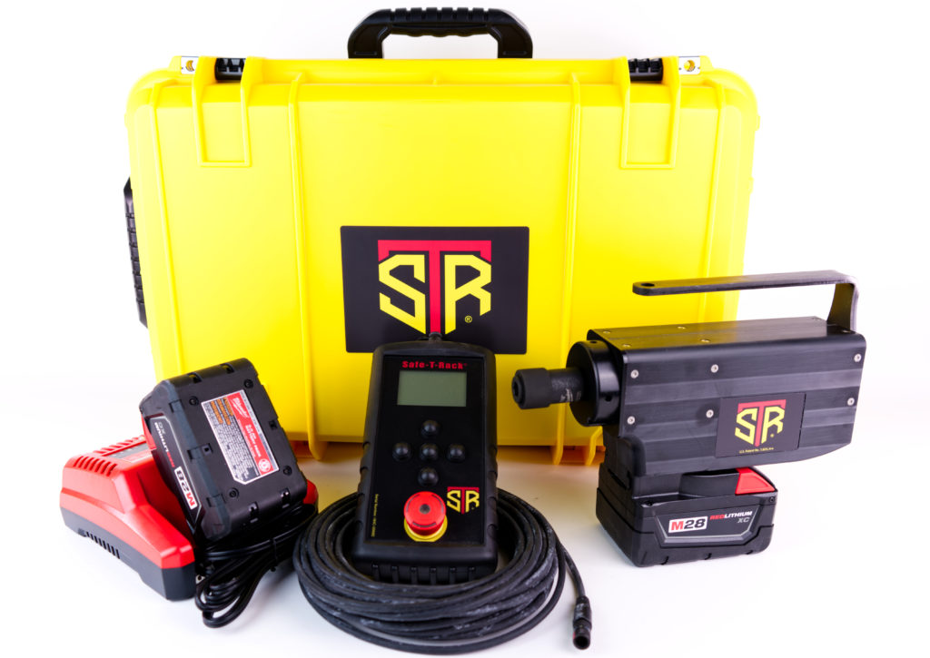A complete Portable Kit including a Handheld Controller, a Motor Drive Unit, two 28V batteries with a charger, all packed in a weatherproof case. 