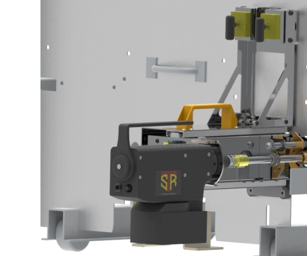 Rendering of CANARY remote racking bracket for ITE/ABB 15kV HK breakers